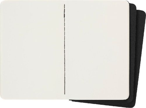 Buchcover und Innenansicht für das Buch: Moleskine Cahier pocket blanko schwarz DIN A6. 3er Pack