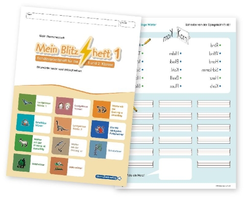 Buchcover und Innenansicht für das Buch: Mein Blitzheft 1 - Blitzwörter lesen und abschreiben