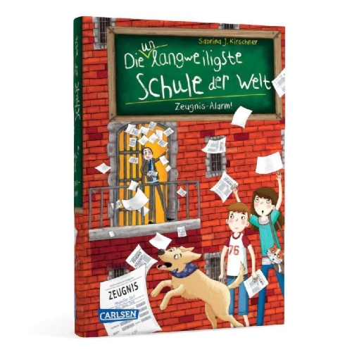 Buchcover und Innenansicht für das Buch: Die unlangweiligste Schule der Welt 4: Zeugnis-Alarm!