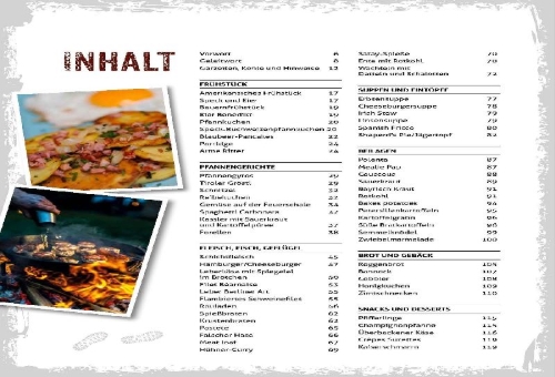 Buchcover und Innenansicht für das Buch: Draußen kochen
