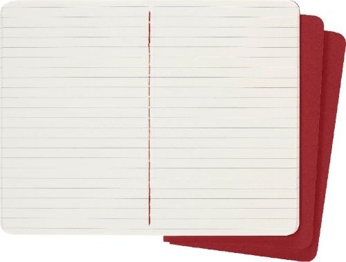 Buchcover und Innenansicht für das Buch: Moleskine Cahier Pocket Ruled Red Cover P. 3er Pack
