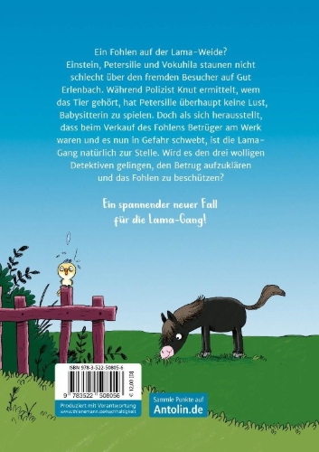 Buchcover und Innenansicht für das Buch: Die Lama-Gang. Mit Herz & Spucke 4: Auf die Hufe, fertig los!