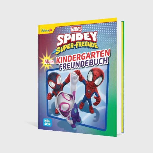 Buchcover und Innenansicht für das Buch: MARVEL Spidey und seine Super-Freunde: Mein Kindergarten Freundebuch
