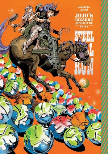 Buchcover und Innenansicht für das Buch: JoJo's Bizarre Adventure: Part 7--Steel Ball Run, Vol. 3