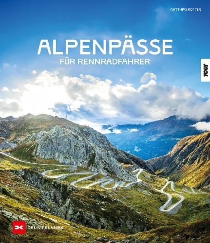 Buchcover und Innenansicht für das Buch: Alpenpässe für Rennradfahrer