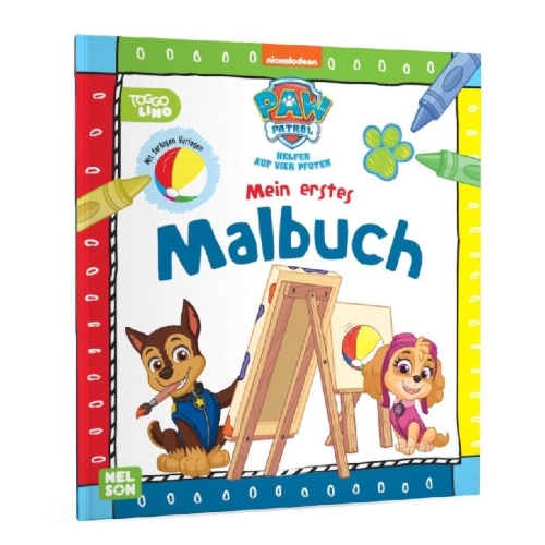 Buchcover und Innenansicht für das Buch: PAW Patrol Lernbuch: Mein erstes Malbuch