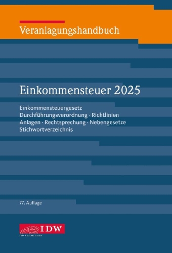 Buchcover und Innenansicht für das Buch: Veranlagungshandbuch Einkommensteuer 2025, 77.Auflage