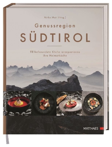 Buchcover und Innenansicht für das Buch: Genussregion Südtirol