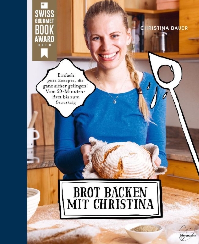Buchcover und Innenansicht für das Buch: Brot backen mit Christina