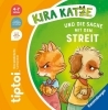 Buchcover und Innenansicht für das Buch: tiptoi® Bildergeschichten über den Umgang mit Gefühlen - Kira Katze und die Sache mit dem Streit