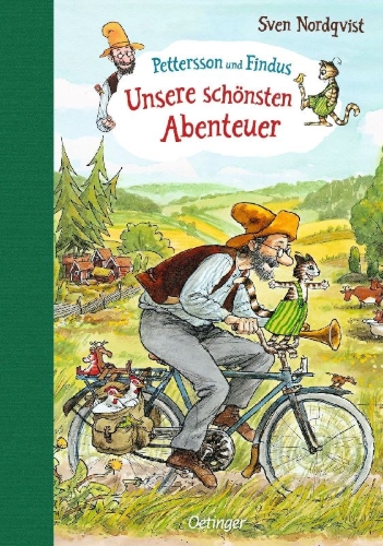 Buchcover und Innenansicht für das Buch: På äventyr med Pettson och Findus