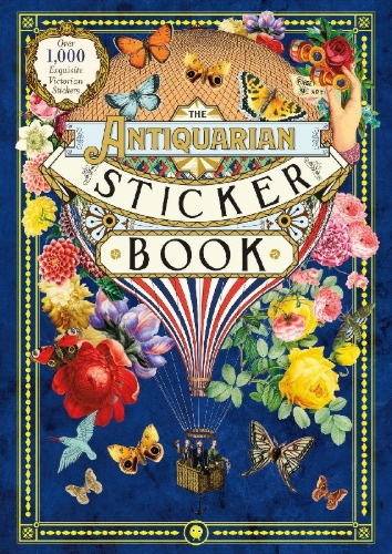 Buchcover und Innenansicht für das Buch: The Antiquarian Sticker Book