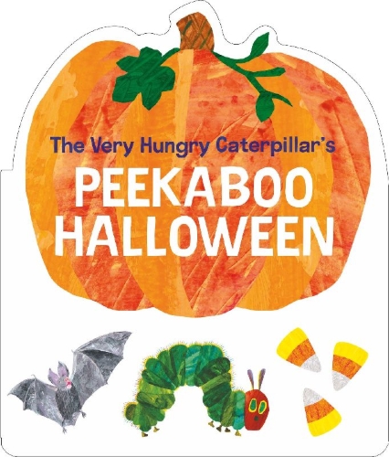 Buchcover und Innenansicht für das Buch: The Very Hungry Caterpillar's Peekaboo Halloween