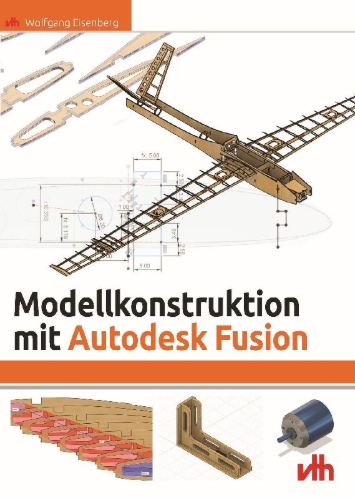 Buchcover und Innenansicht für das Buch: Modellkonstruktion mit Autodesk Fusion