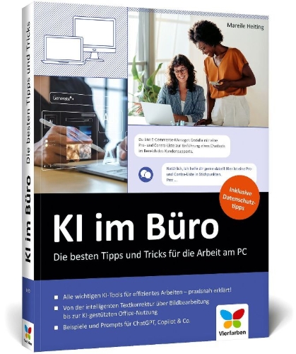 Buchcover und Innenansicht für das Buch: KI im Büro