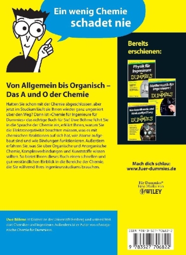 Buchcover und Innenansicht für das Buch: Chemie für Ingenieure für Dummies
