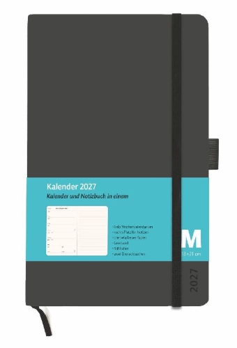 Buchcover und Innenansicht für das Buch: Kombitimer schwarz mittel 2027