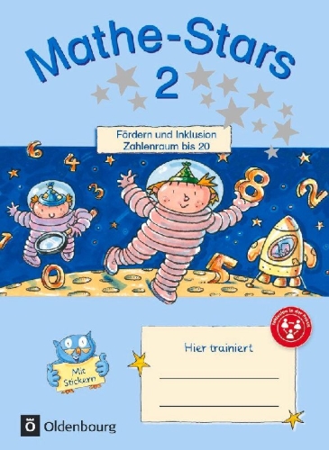 Buchcover und Innenansicht für das Buch: Mathe-Stars - Fördern und Inklusion 2. Schuljahr - Zahlenraum bis 20 - Übungsheft