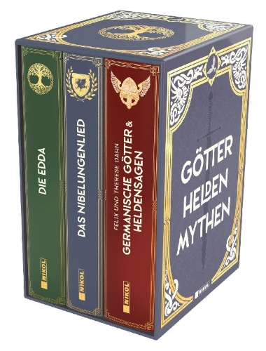 Buchcover und Innenansicht für das Buch: Götter - Helden - Mythen: 3 Bände im Schuber