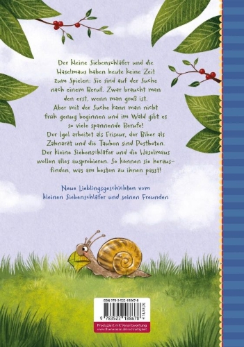 Buchcover und Innenansicht für das Buch: Der kleine Siebenschläfer: Was ich werden will