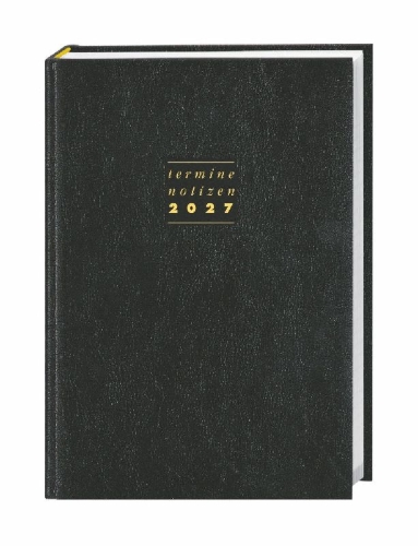 Buchcover und Innenansicht für das Buch: Terminer A6, Leder schwarz 2027