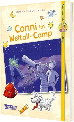 Buchcover und Innenansicht für das Buch: Abenteuerspaß mit Conni 5: Conni im Weltall-Camp