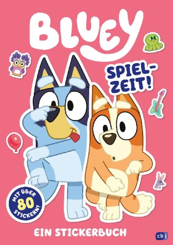 Buchcover und Innenansicht für das Buch: Bluey - Time to play (Sticker-Activity)