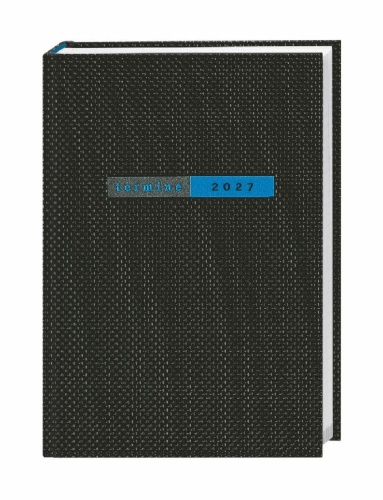 Buchcover und Innenansicht für das Buch: Terminer A5, Struktur schwarz 2027