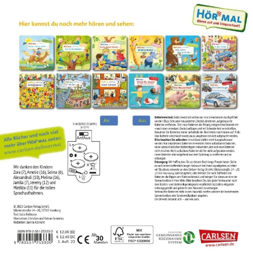 Buchcover und Innenansicht für das Buch: Hör mal (Soundbuch): Wimmelbuch: Has, Has, Osterhas