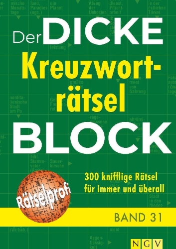 Buchcover und Innenansicht für das Buch: Der dicke Kreuzworträtsel-Block Band 31