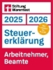 Buchcover und Innenansicht für das Buch: Steuererklärung 2025/2026 - Arbeitnehmer, Beamte