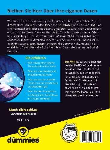 Buchcover und Innenansicht für das Buch: Private Cloud mit Nextcloud für Dummies