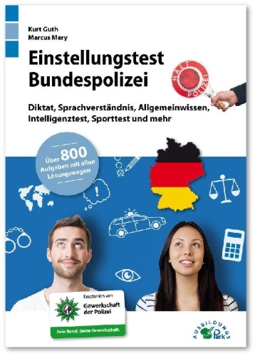 Buchcover und Innenansicht für das Buch: Einstellungstest Bundespolizei