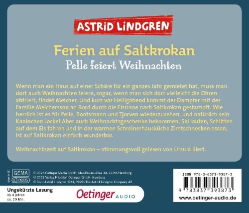 Buchcover und Innenansicht für das Buch: Saltkråkan. Jul i Snickargården