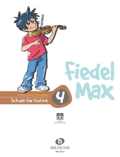 Buchcover und Innenansicht für das Buch: Fiedel Max - Schule für Violine 4 mit Downlaod