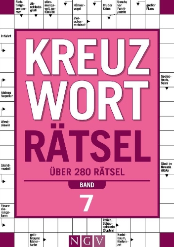 Buchcover und Innenansicht für das Buch: Kreuzworträtsel - Band 7 I Über 280 Rätsel für Erwachsene