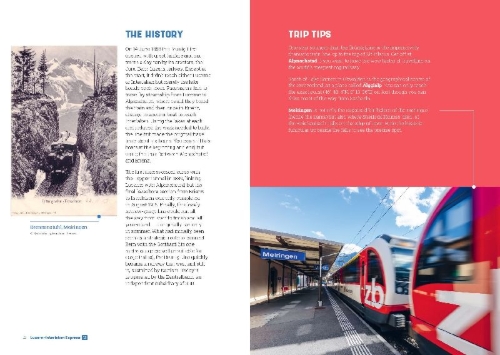 Buchcover und Innenansicht für das Buch: The Best Swiss Train Rides