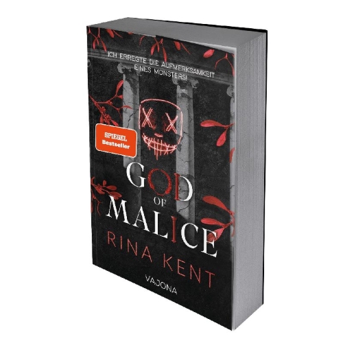 Buchcover und Innenansicht für das Buch: God of Malice: A Dark College Romance