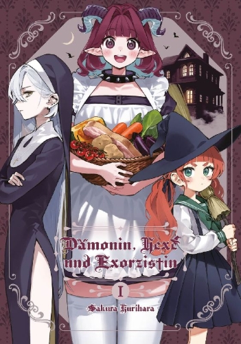 Buchcover und Innenansicht für das Buch: Akuma to majo to Exorcist 1