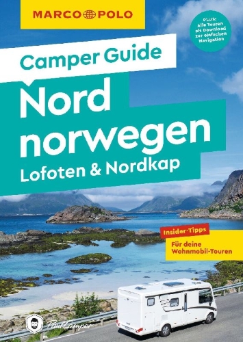 Buchcover und Innenansicht für das Buch: MARCO POLO Camper Guide Nordnorwegen: Lofoten & Nordkap