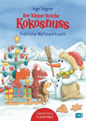 Buchcover und Innenansicht für das Buch: Der kleine Drache Kokosnuss - Fröhliche Weihnachtszeit