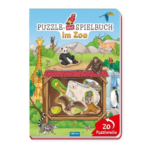 Buchcover und Innenansicht für das Buch: Trötsch Puzzlebuch Spielbuch Im Zoo