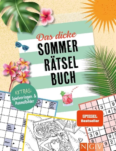 Buchcover und Innenansicht für das Buch: Das dicke Sommer-Rätselbuch