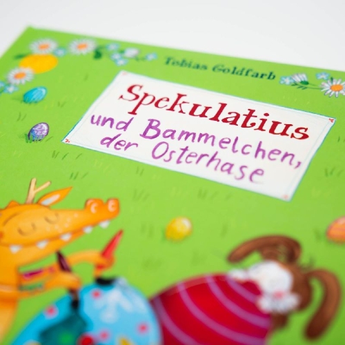 Buchcover und Innenansicht für das Buch: Spekulatius, der Weihnachtsdrache. Spekulatius und Bammelchen, der Osterhase