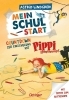 Buchcover und Innenansicht für das Buch: Mein Schulstart. Countdown zur Einschulung mit Pippi Langstrumpf