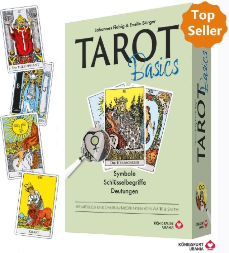 Buchcover und Innenansicht für das Buch: Tarot Basic Waite - Symbole, Schlüsselbegriffe, Deutungen
