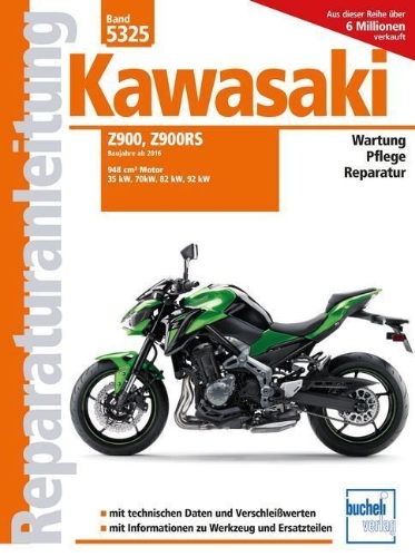 Buchcover und Innenansicht für das Buch: Kawasaki Z900/Z900RS Baujahre ab 2016