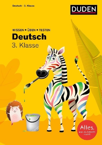 Buchcover und Innenansicht für das Buch: Wissen - Üben - Testen: Deutsch 3. Klasse