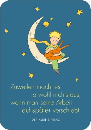 Buchcover und Innenansicht für das Buch: Der Kleine Prinz. 50 Glückskärtchen für jeden Tag