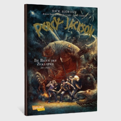 Buchcover und Innenansicht für das Buch: Percy Jackson (Comic) 02: Im Bann des Zyklopen